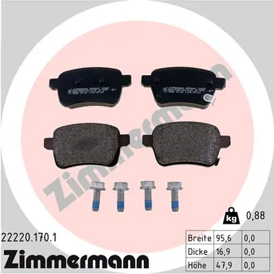 Sada brzdových destiček, kotoučová brzda ZIMMERMANN 22220.170.1