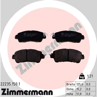 Sada brzdových destiček, kotoučová brzda ZIMMERMANN 22235.150.1