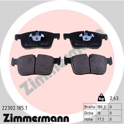 Sada brzdových destiček, kotoučová brzda ZIMMERMANN 22302.185.1