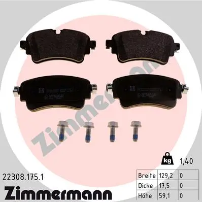 Sada brzdových destiček, kotoučová brzda ZIMMERMANN 22308.175.1