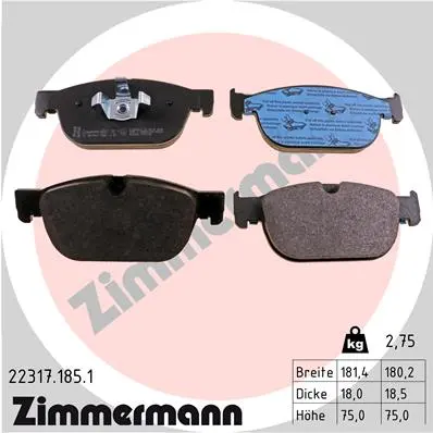 Sada brzdových destiček, kotoučová brzda ZIMMERMANN 22317.185.1