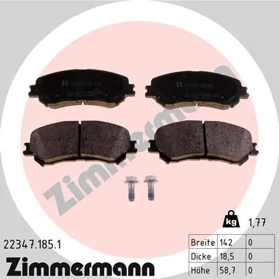 ZIMMERMANN Sada brzdových destiček, kotoučová brzda 223471851