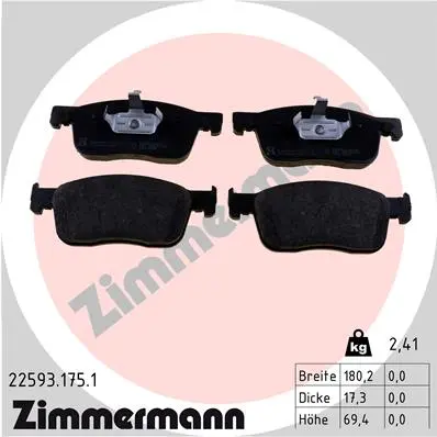 Sada brzdových destiček, kotoučová brzda ZIMMERMANN 22593.175.1