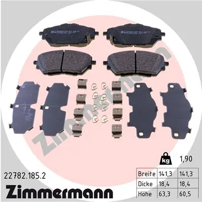 Sada brzdových destiček, kotoučová brzda ZIMMERMANN 22782.185.2