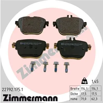 Sada brzdových destiček, kotoučová brzda ZIMMERMANN 22792.175.1