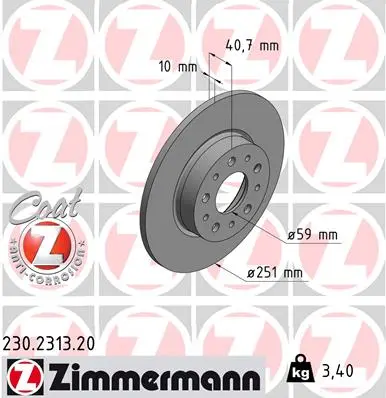 Brzdový kotouč ZIMMERMANN 230.2313.20