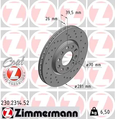 Brzdový kotouč ZIMMERMANN 230.2314.52