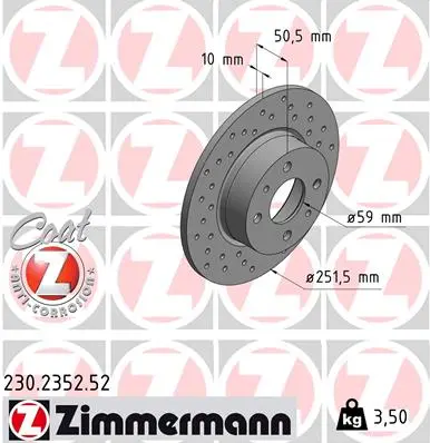 Brzdový kotouč ZIMMERMANN 230.2352.52