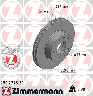 Brzdový kotouč ZIMMERMANN 230.2373.20