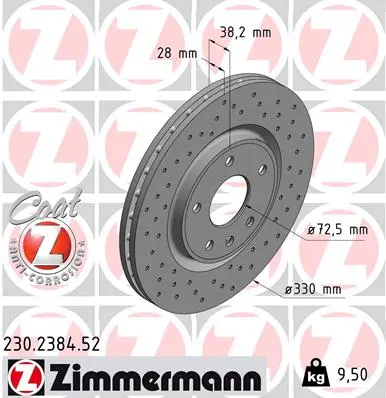 ZIMMERMANN Brzdový kotouč 230238452