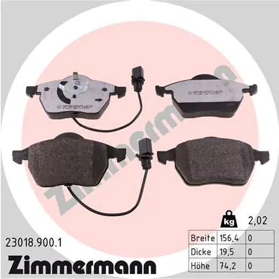 Sada brzdových destiček, kotoučová brzda ZIMMERMANN 23018.900.1