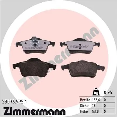 ZIMMERMANN Sada brzdových destiček, kotoučová brzda 230769751