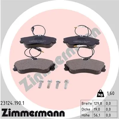 Sada brzdových destiček, kotoučová brzda ZIMMERMANN 23124.190.1