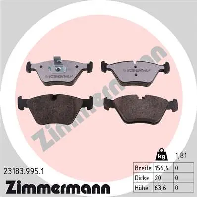 Sada brzdových destiček, kotoučová brzda ZIMMERMANN 23183.995.1
