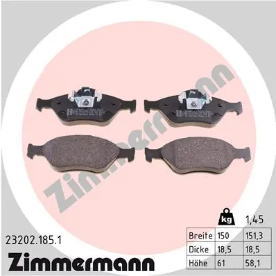 Sada brzdových destiček, kotoučová brzda ZIMMERMANN 23202.185.1