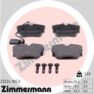 Sada brzdových destiček, kotoučová brzda ZIMMERMANN 23224.165.2