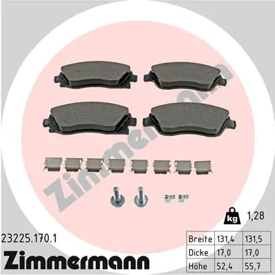 Sada brzdových destiček, kotoučová brzda ZIMMERMANN 23225.170.1