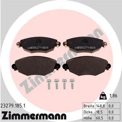 Sada brzdových destiček, kotoučová brzda ZIMMERMANN 23279.185.1