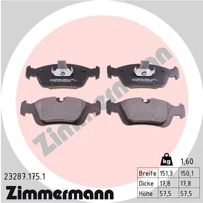 Sada brzdových destiček, kotoučová brzda ZIMMERMANN 23287.175.1