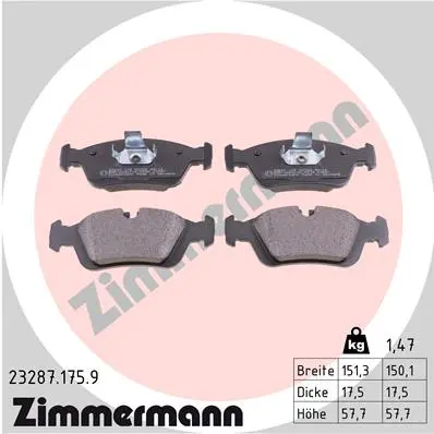 Sada brzdových destiček, kotoučová brzda ZIMMERMANN 23287.175.9