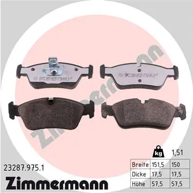 Sada brzdových destiček, kotoučová brzda ZIMMERMANN 23287.975.1