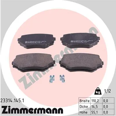 Sada brzdových destiček, kotoučová brzda ZIMMERMANN 23314.145.1