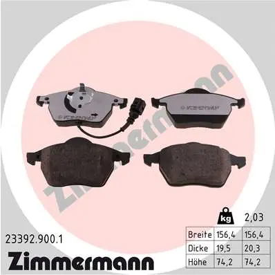 Sada brzdových destiček, kotoučová brzda ZIMMERMANN 23392.900.1