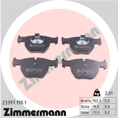 ZIMMERMANN Sada brzdových destiček, kotoučová brzda 233971901