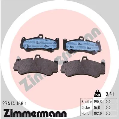 Sada brzdových destiček, kotoučová brzda ZIMMERMANN 23414.168.1