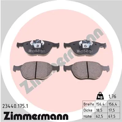 Sada brzdových destiček, kotoučová brzda ZIMMERMANN 23440.175.1