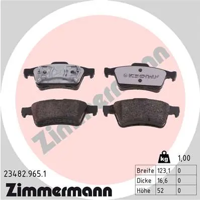 Sada brzdových destiček, kotoučová brzda ZIMMERMANN 23482.965.1