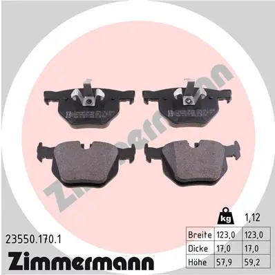 Sada brzdových destiček, kotoučová brzda ZIMMERMANN 23550.170.1