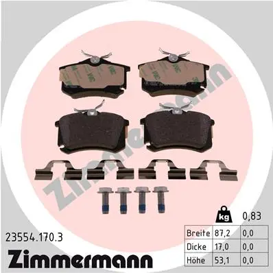 Sada brzdových destiček, kotoučová brzda ZIMMERMANN 23554.170.3