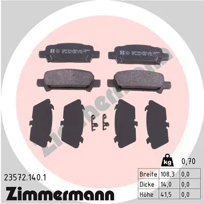 Sada brzdových destiček, kotoučová brzda ZIMMERMANN 23572.140.1