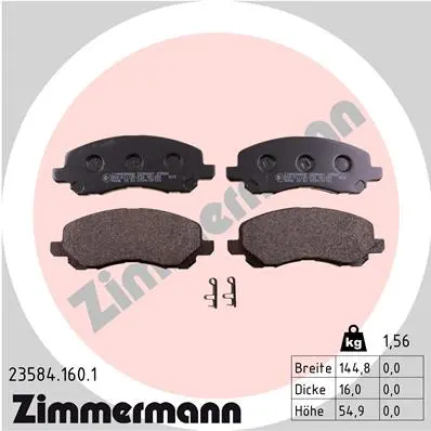Sada brzdových destiček, kotoučová brzda ZIMMERMANN 23584.160.1