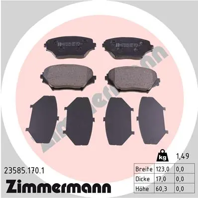 Sada brzdových destiček, kotoučová brzda ZIMMERMANN 23585.170.1