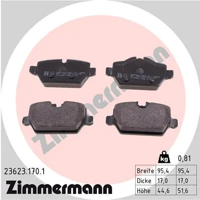 Sada brzdových destiček, kotoučová brzda ZIMMERMANN 23623.170.1
