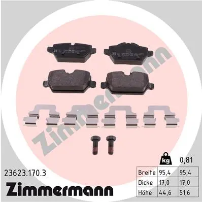 Sada brzdových destiček, kotoučová brzda ZIMMERMANN 23623.170.3