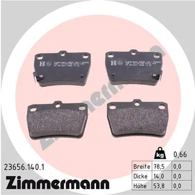 Sada brzdových destiček, kotoučová brzda ZIMMERMANN 23656.140.1