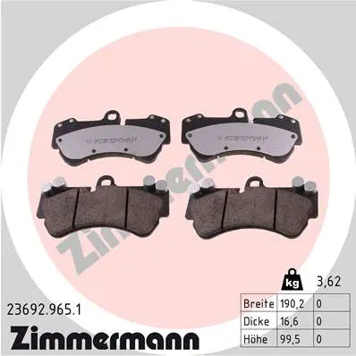 ZIMMERMANN Sada brzdových destiček, kotoučová brzda 236929651
