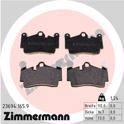 Sada brzdových destiček, kotoučová brzda ZIMMERMANN 23694.165.9