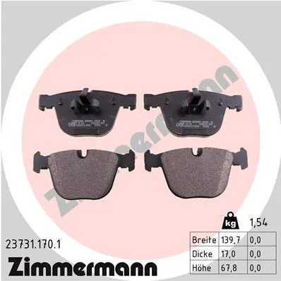 Sada brzdových destiček, kotoučová brzda ZIMMERMANN 23731.170.1