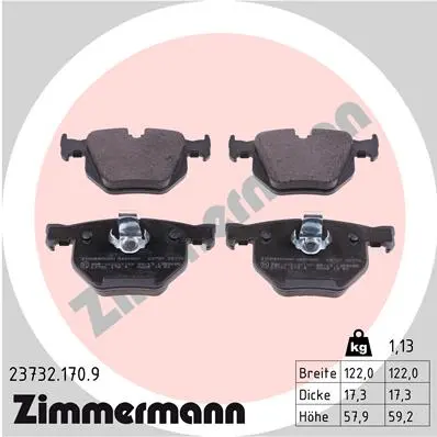 Sada brzdových destiček, kotoučová brzda ZIMMERMANN 23732.170.9