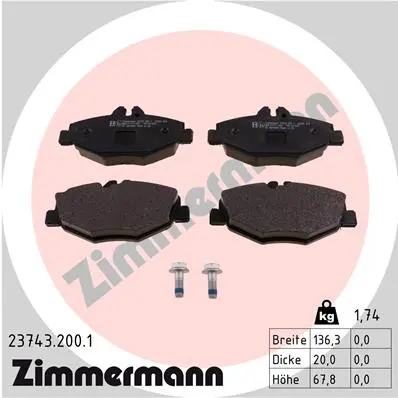 Sada brzdových destiček, kotoučová brzda ZIMMERMANN 23743.200.1
