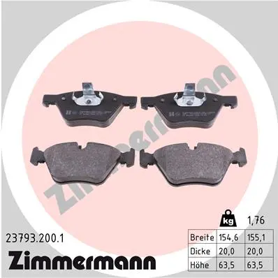 Sada brzdových destiček, kotoučová brzda ZIMMERMANN 23793.200.1