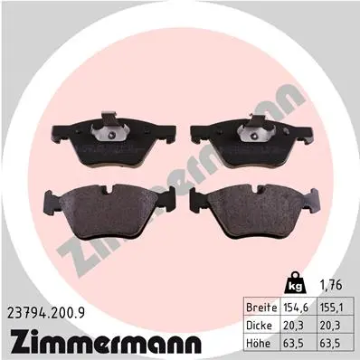 Sada brzdových destiček, kotoučová brzda ZIMMERMANN 23794.200.9