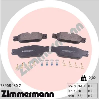 Sada brzdových destiček, kotoučová brzda ZIMMERMANN 23908.180.2