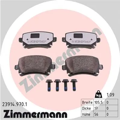Sada brzdových destiček, kotoučová brzda ZIMMERMANN 23914.970.1