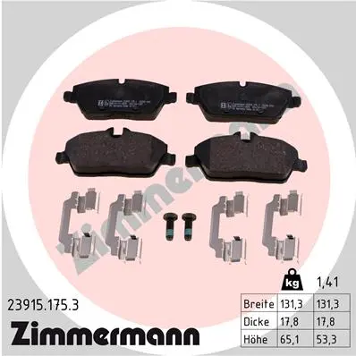 Sada brzdových destiček, kotoučová brzda ZIMMERMANN 23915.175.3