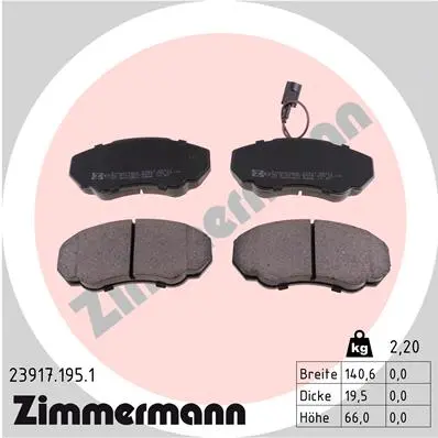 Sada brzdových destiček, kotoučová brzda ZIMMERMANN 23917.195.1